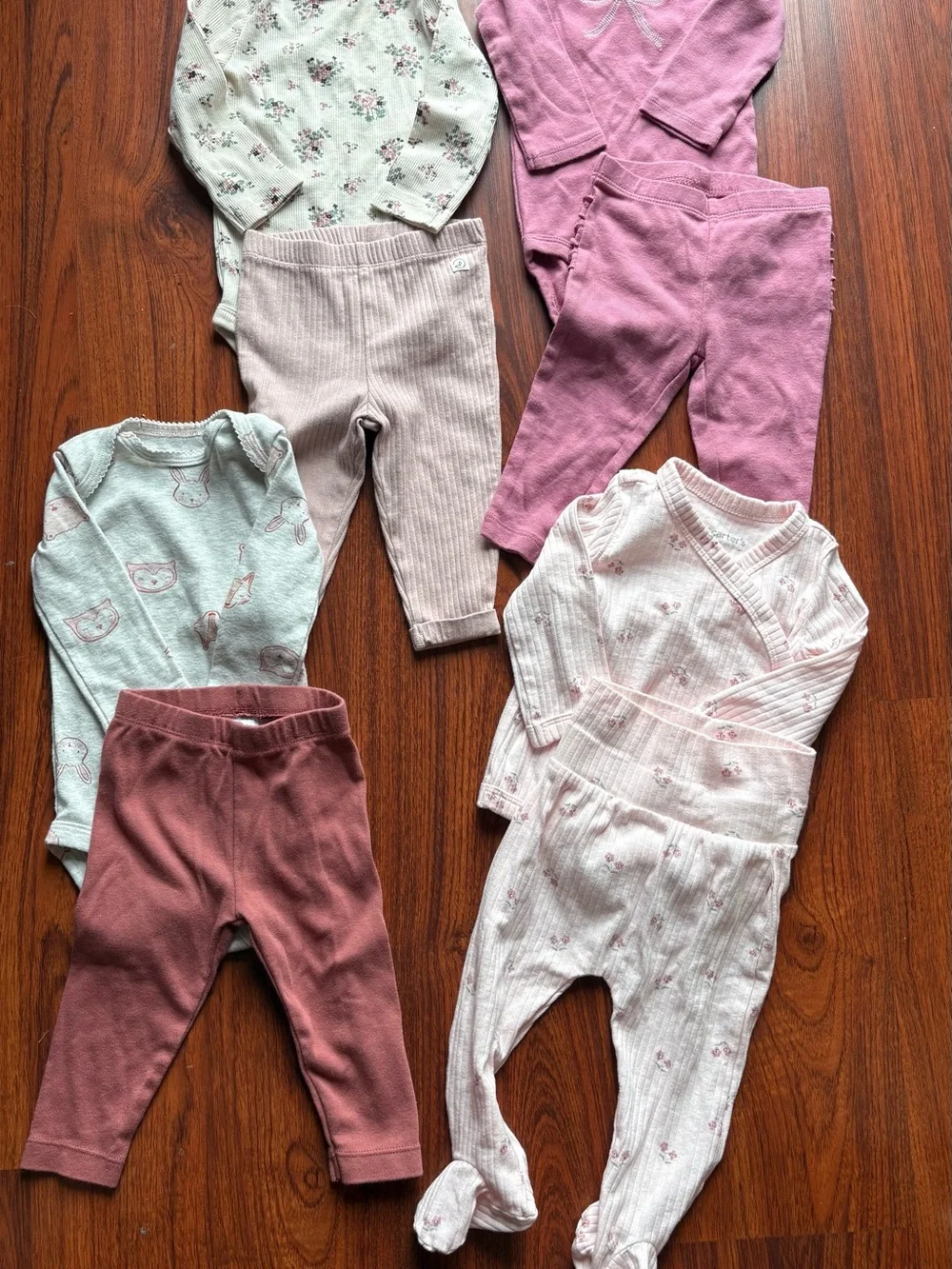 Four Carters 6 Month Baby Girl Clothing Bundle in Pink and Cream